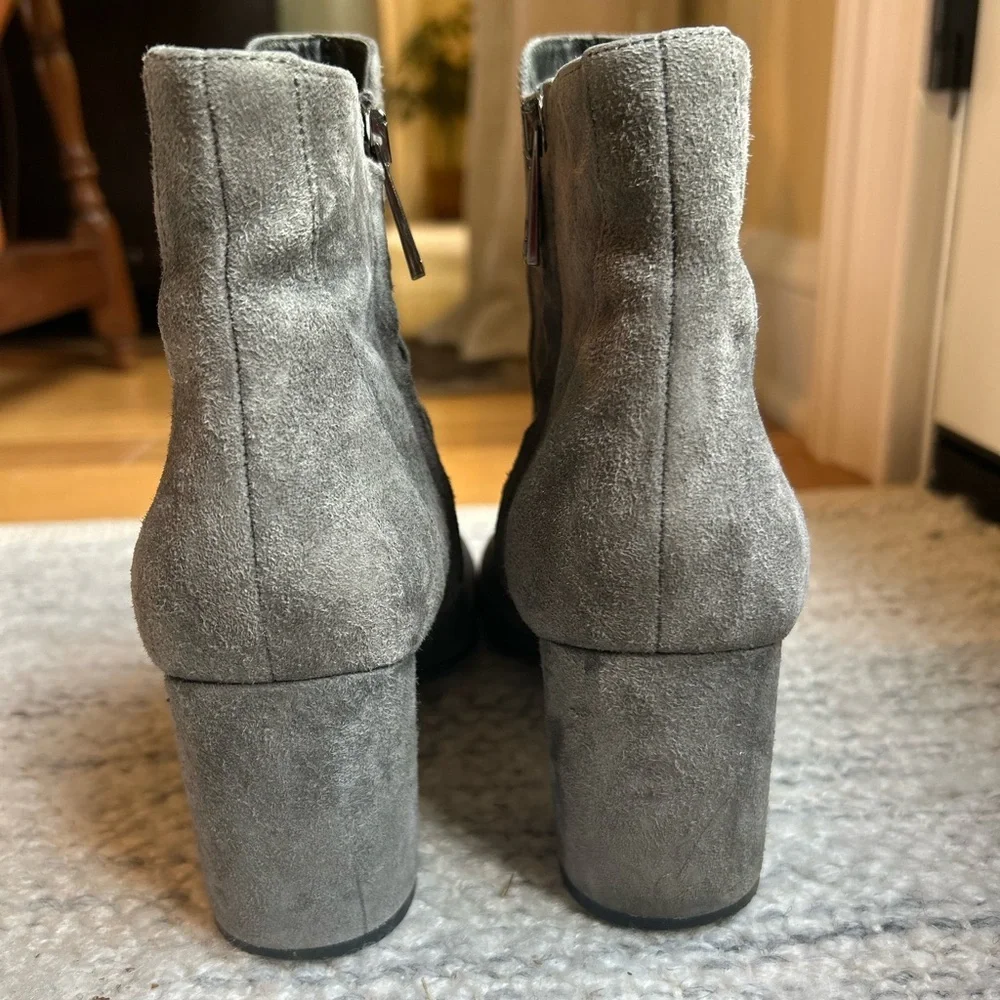 Diane Von Furstenberg Gray Suede Leather Women’s Ankle Boots